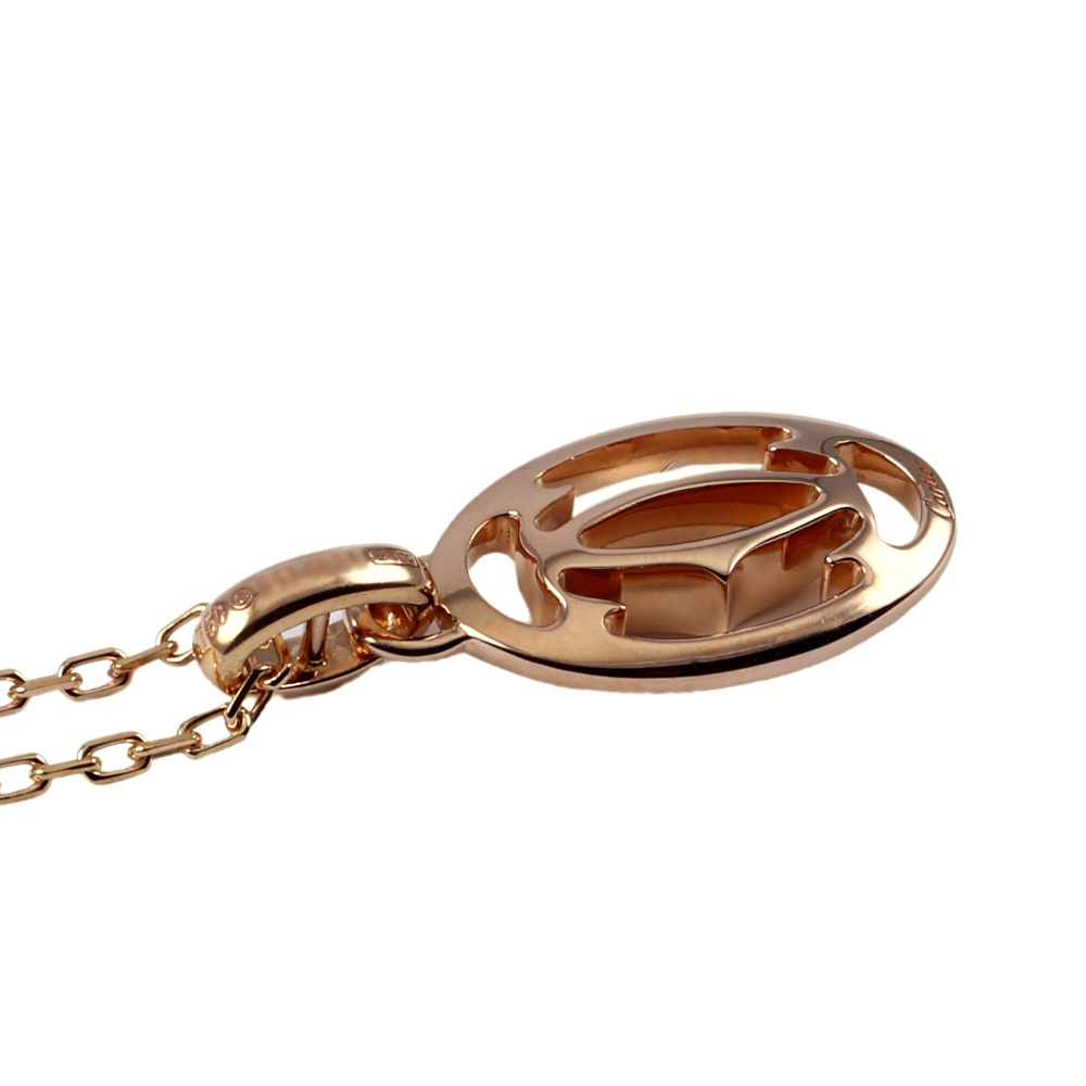 Cartier C Do Double Logo Necklace 18K Rose Gold Diamond B7219200