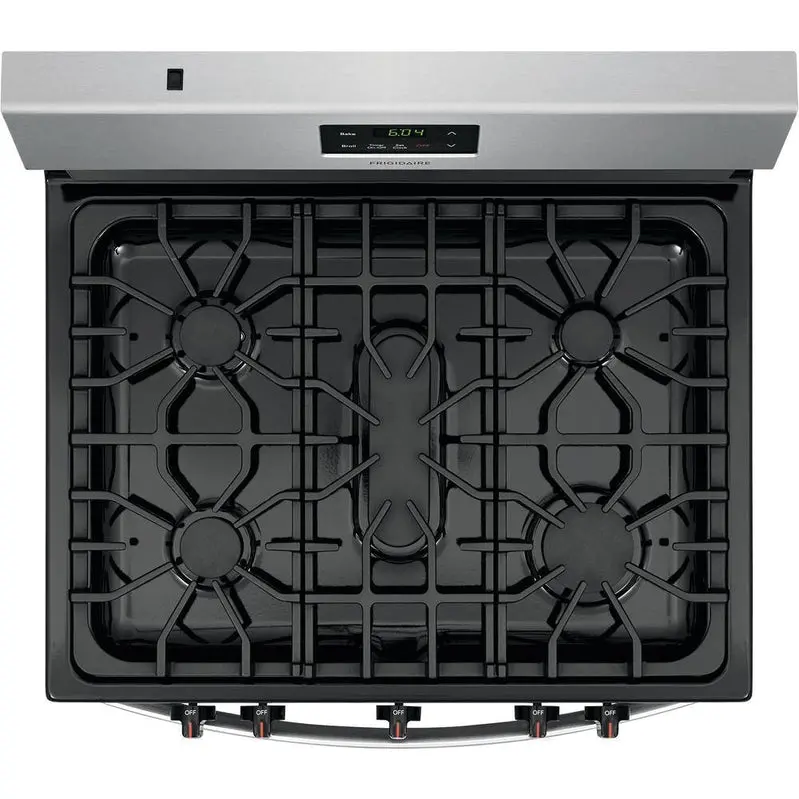Stainless Steel 30-Inch Gas Range by Frigidaire – 5-Burner Layout, Freestanding Design
