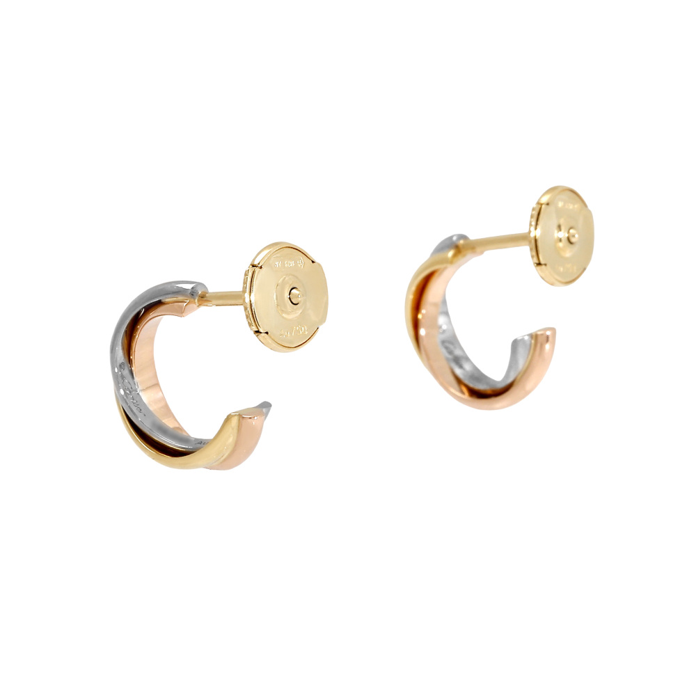 Cartier Trinity Earrings Tri-Gold B8301540