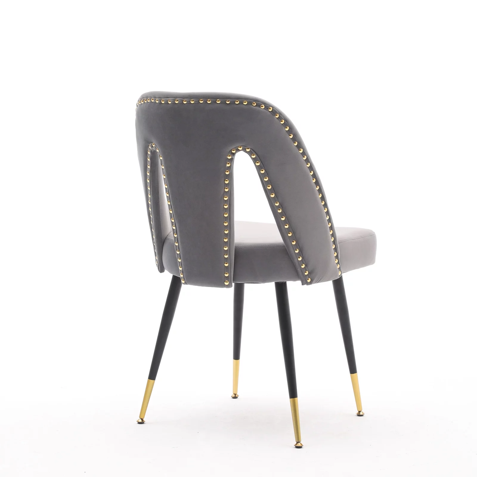 Velvet Dining Chairs, Mid Century Modern Kitchen Chair, Contemporary Dining Chair with Metal Leg, High Back, Armless Upholstered Leisure Side Chair for Dining Room Lounge (Set of 6)