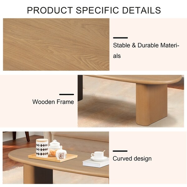 Roomfitters 51'' Tapered Tabletop Coffee Table,Natural Wood