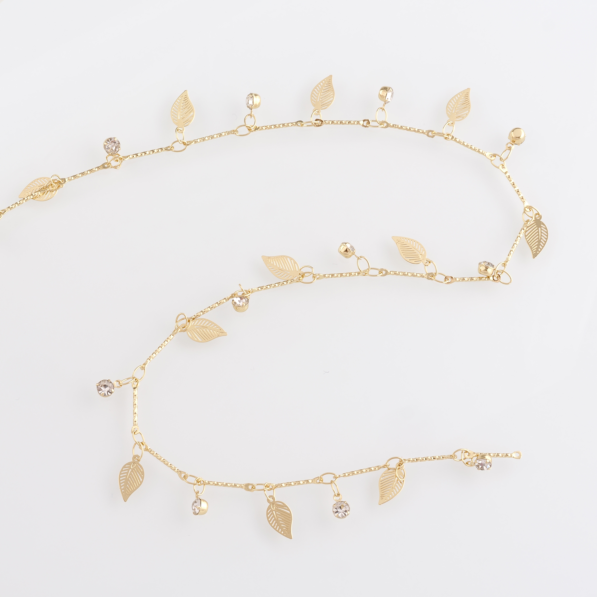18K Gold Filled Leaf Link Necklace,Dainty Thin Link Chain,Gold Chain Necklace for Women DIY Jewelry Making Supply