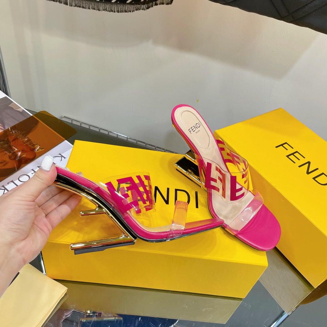 Fendi First Ff Transparent Plastic Handle Pink