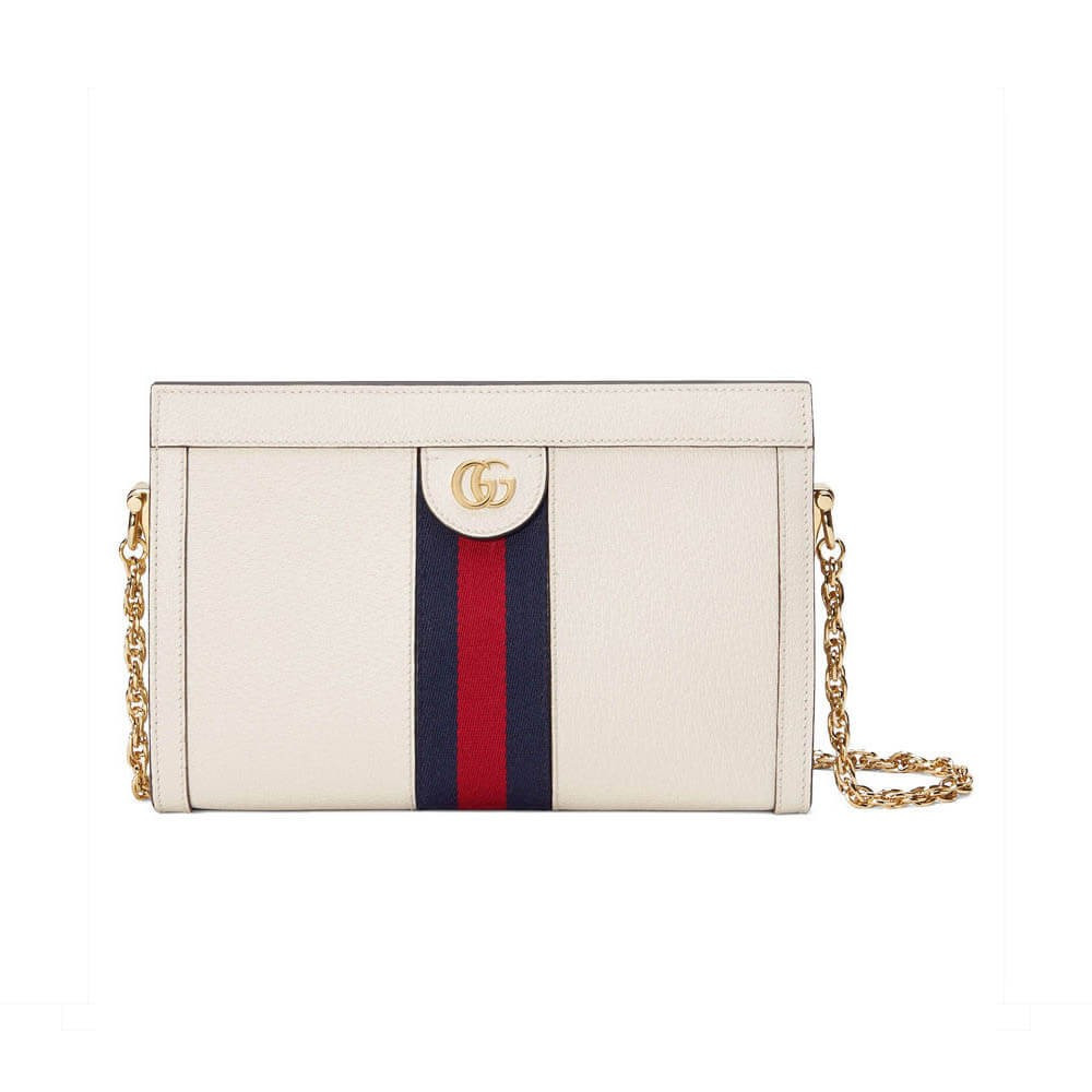 Gucci Ophidia Small Shoulder Bag in White Leather