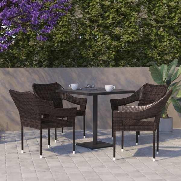All Weather Commercial Grade PE Rattan Stacking Patio Chairs