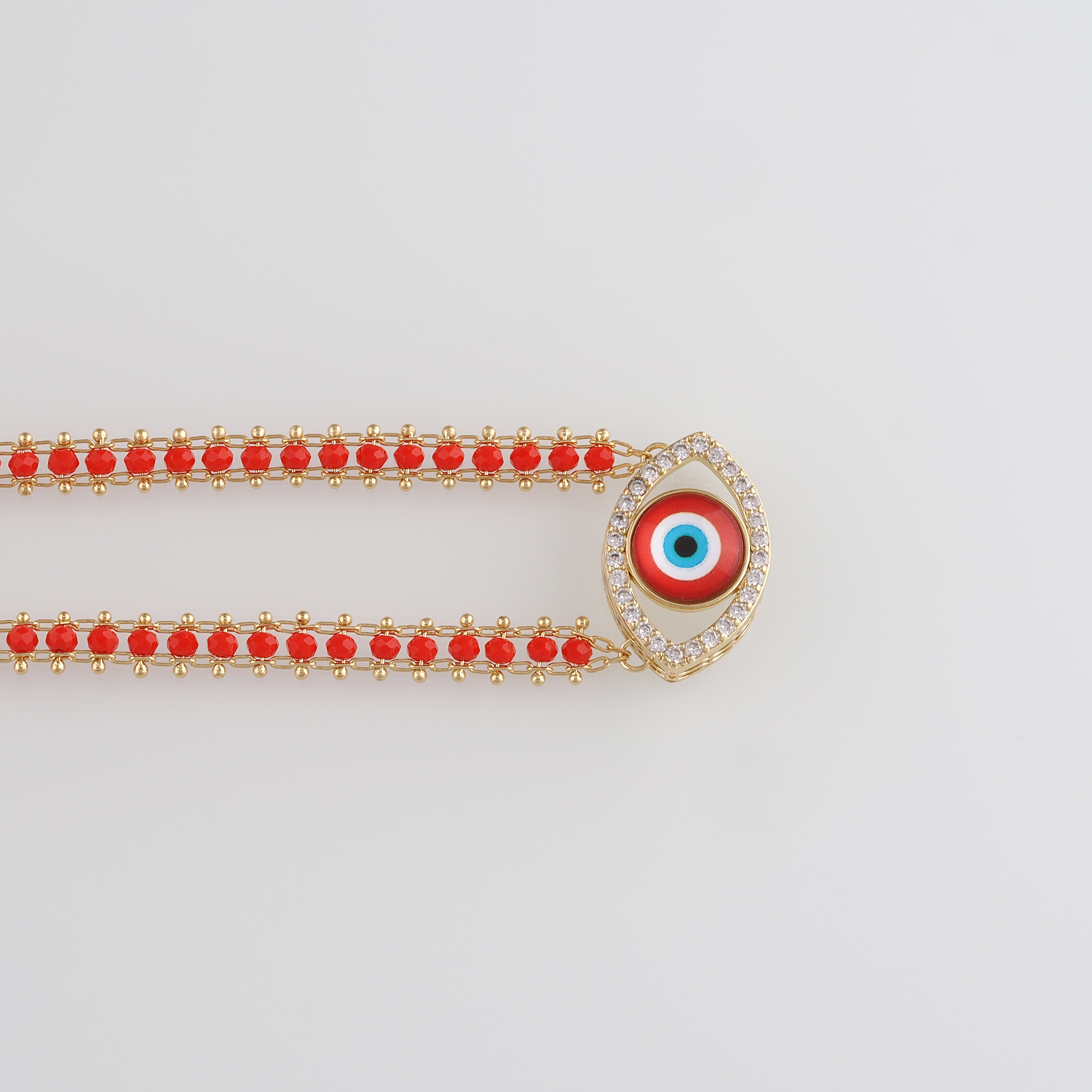 18K Gold Filled Evil Eye Necklace,Beaded Necklace,Minimalist Necklace,Adjustable Necklace