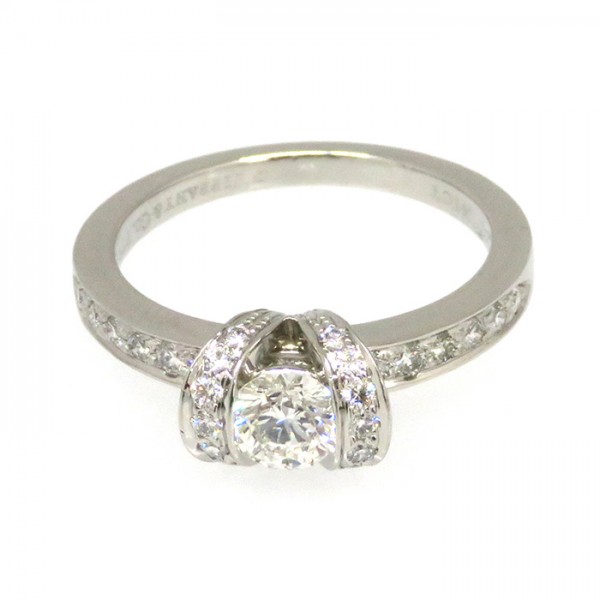 Tiffany & Co. Tiffany Platinum 950 Ribbon Diamond Ring PT950 Ring H