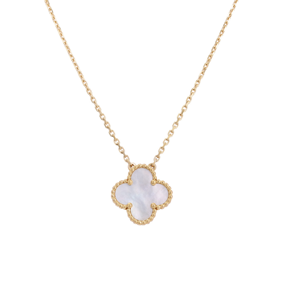 Van Cleef & Arpels Vintage Alhambra Necklace 18K Yellow Gold Shell VCARA45900