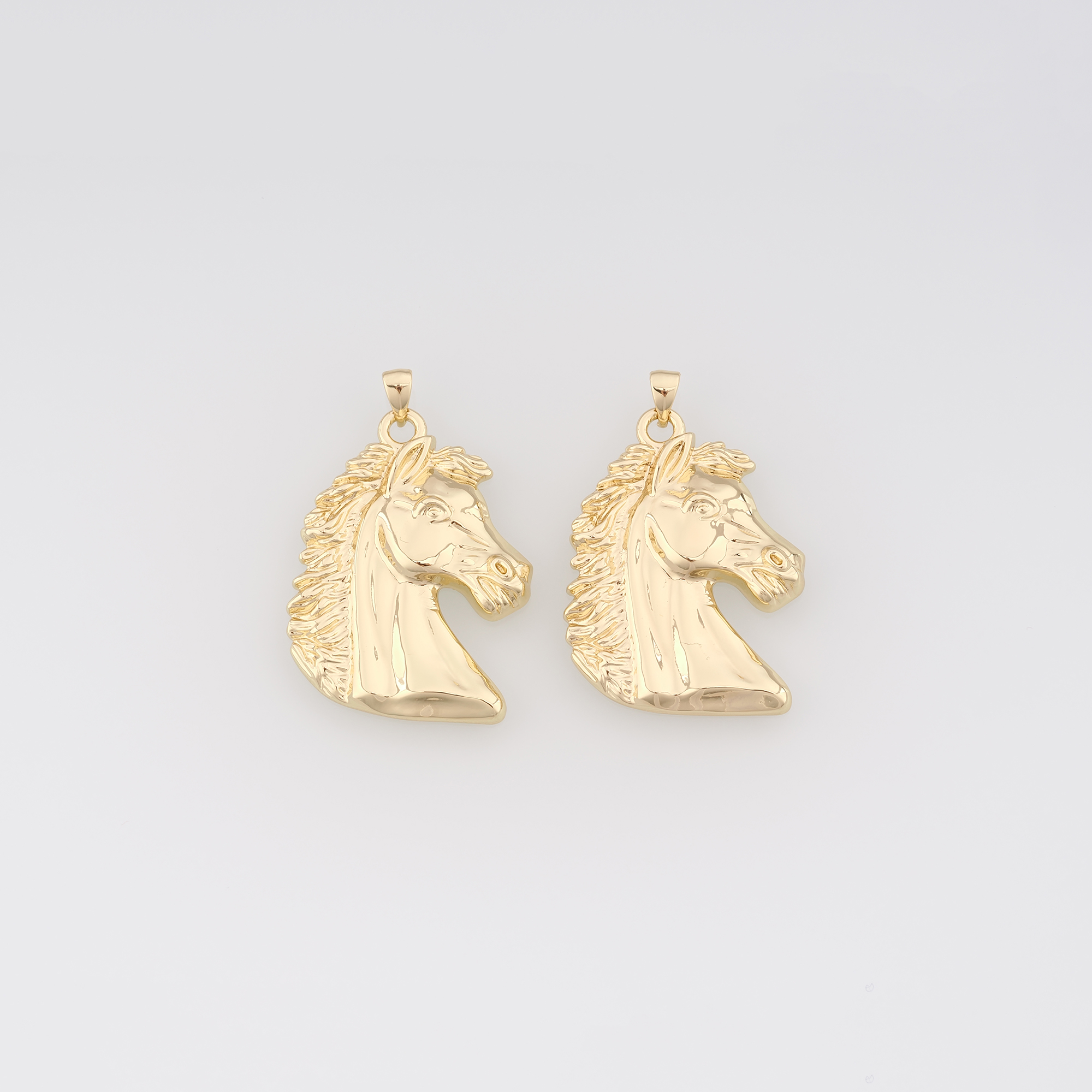 18K Gold Filled Horse Pendant,Animal Charm Earrings Necklace for DIY Jewelry Making Supply
