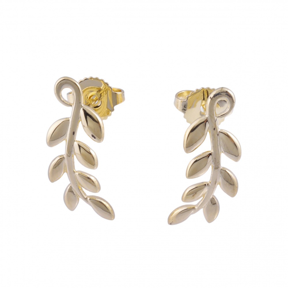 Tiffany & Co. Paloma Picasso Olive Leaf Climber Earrings 18K Yellow Gold