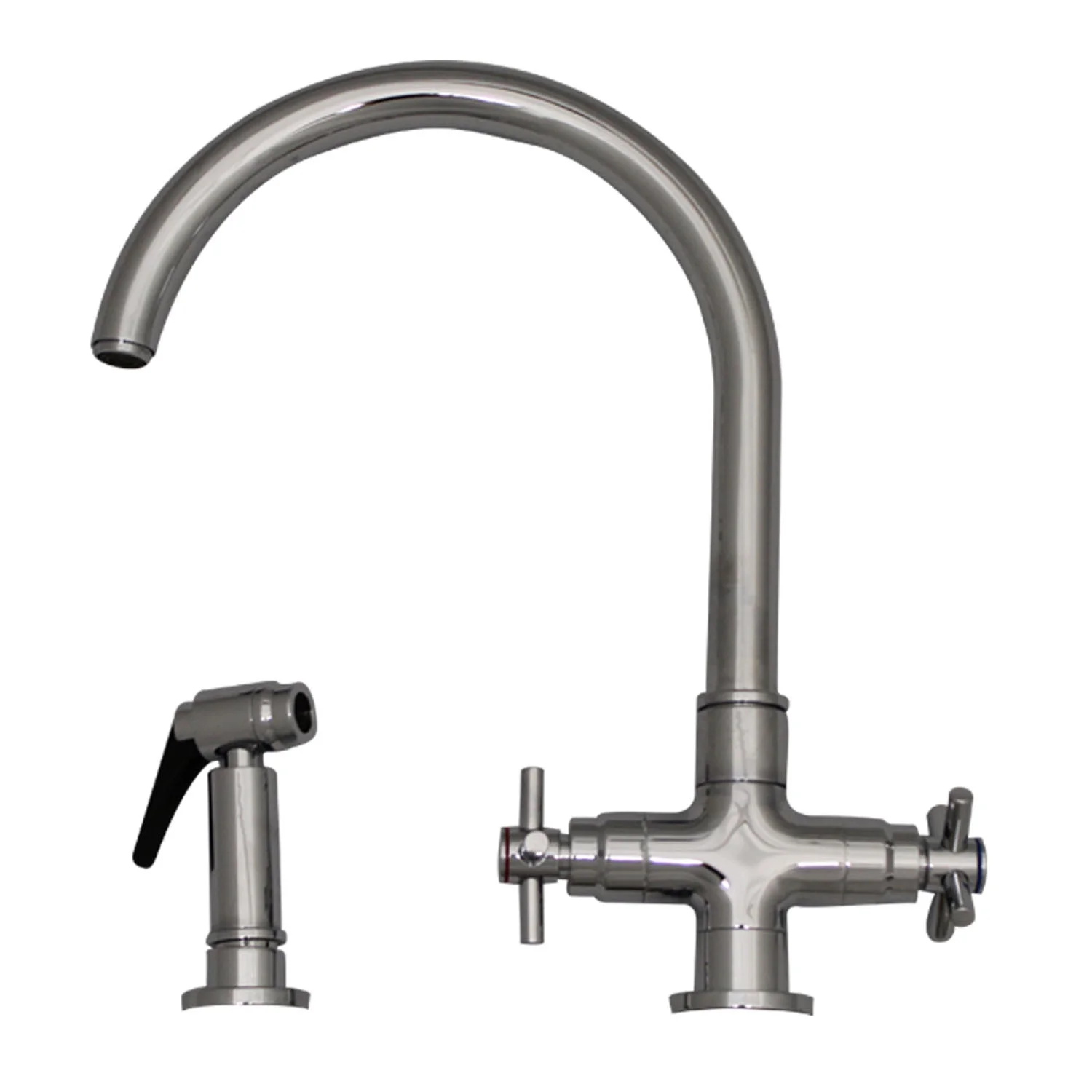 Whitehaus Collection  LUXE+ Kitchen Faucet - Chrome/Clear Polished Chrome Chrome Finish
