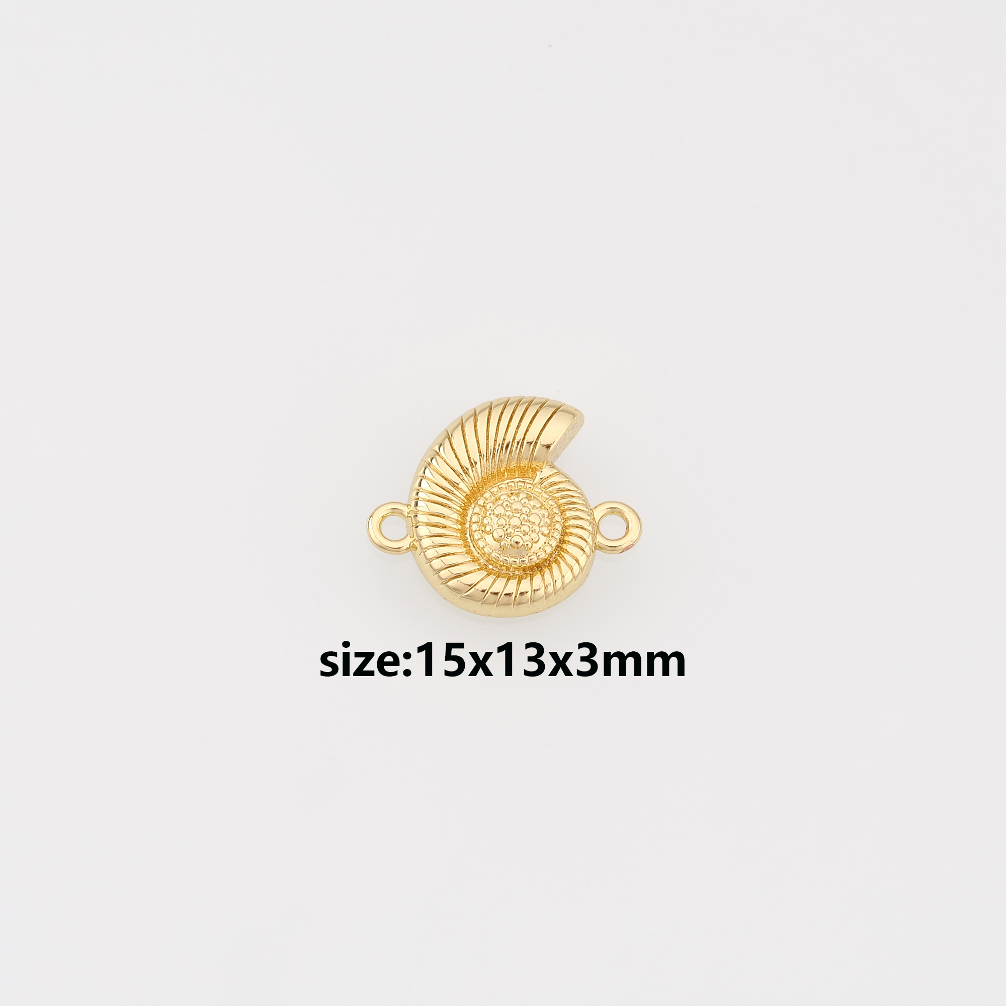 18K Gold Filled Conch Connector,Conch Shell Charm Necklace Bracelet for DIY Jewelry Making Supply