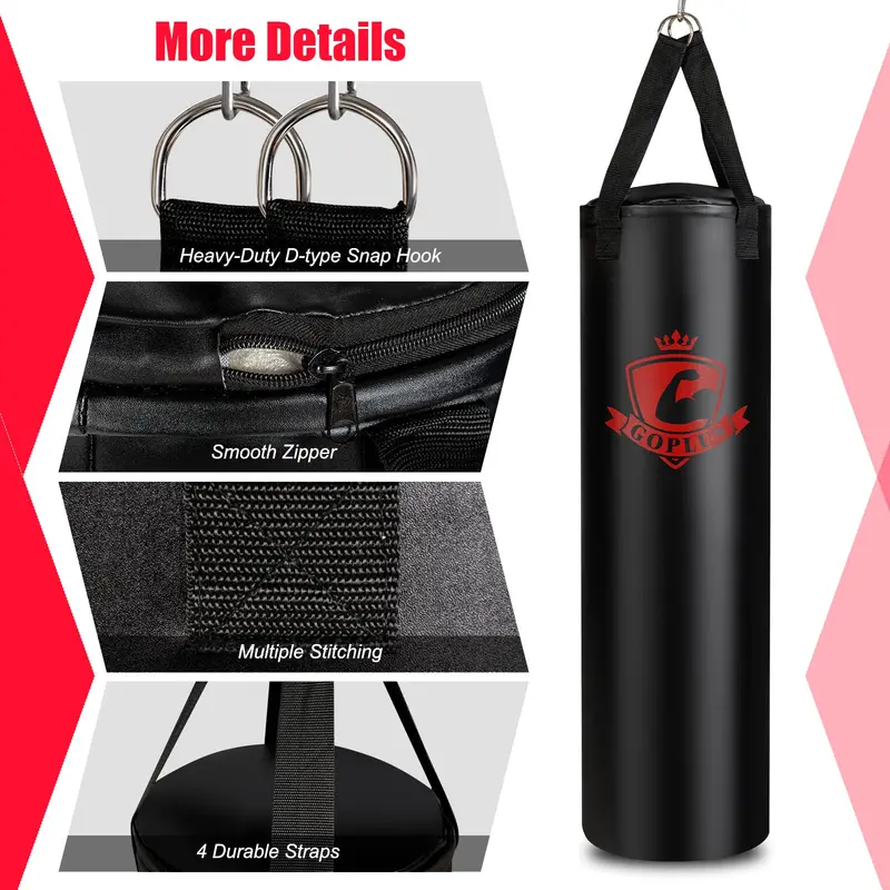 Premium Adult Punching Bag Kit – 63 lb Filled Hanging Bag with Boxing Gloves & Hand Wraps
