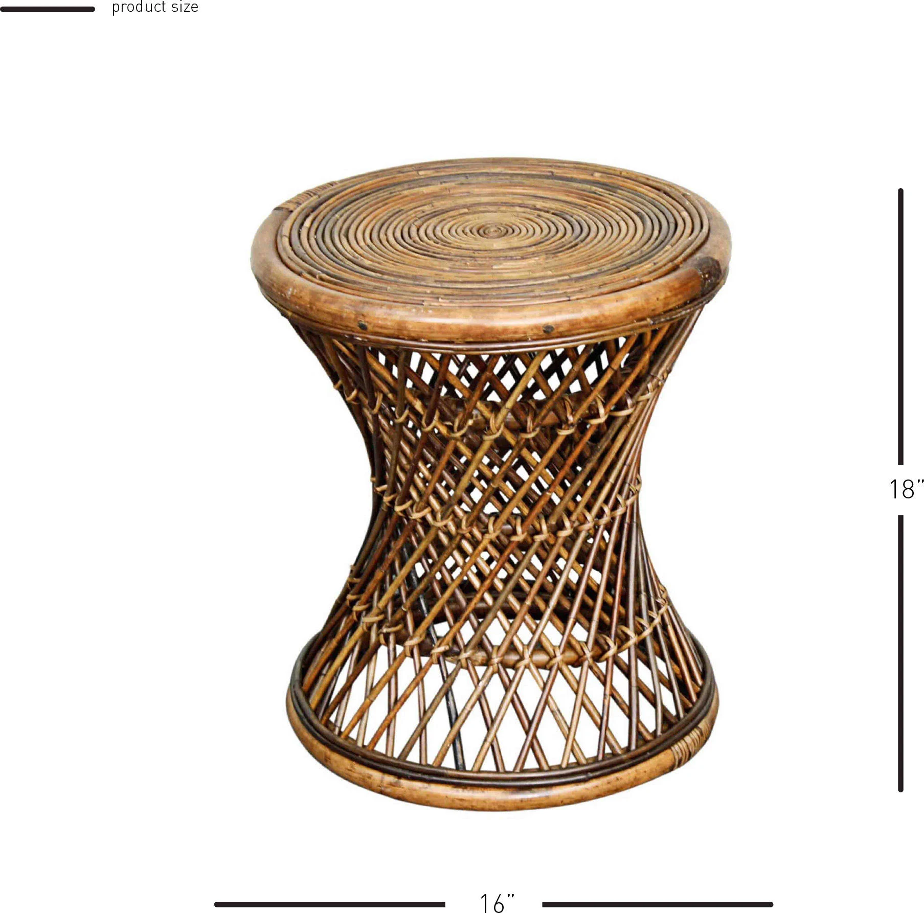 New Pacific Direct Keala Rattan Round Stool, Light Croco
