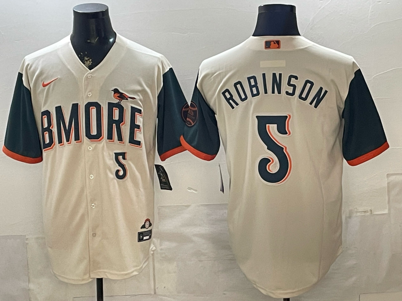 Men's Baltimore Orioles Brooks Robinson #5 Cream 2026 City Connect Stadium Jersey