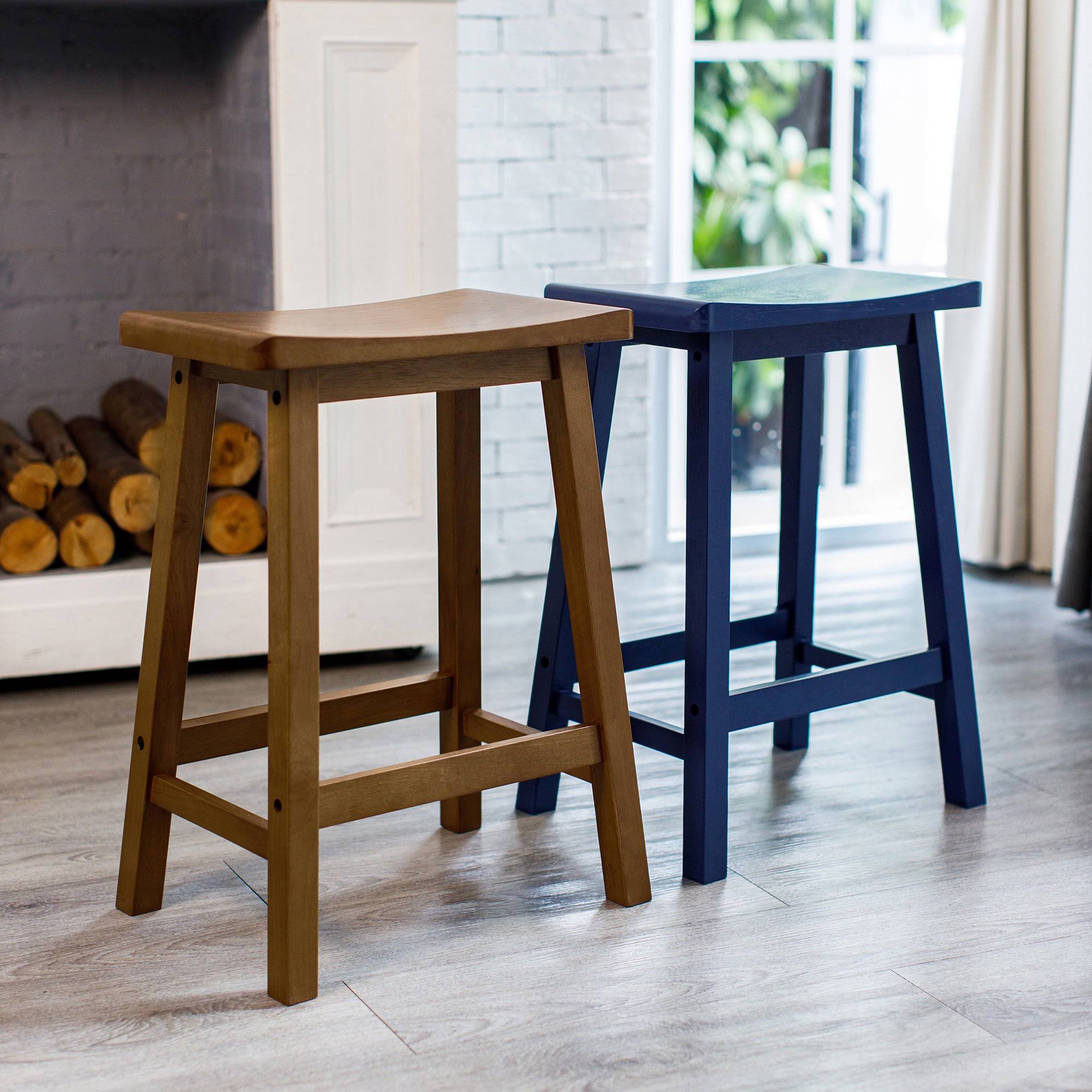Homestead Alani 24x22 Saddle Stool - White