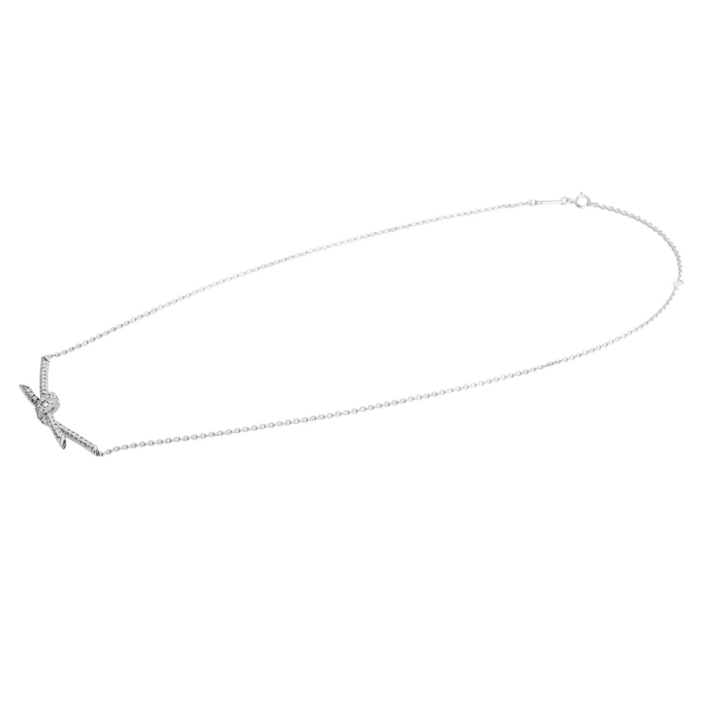 Tiffany & Co. Knot Necklace 18K White Gold Diamond 70300303