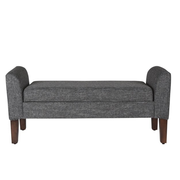 Tara Storage Bench Settee Heathered Gray Homepop