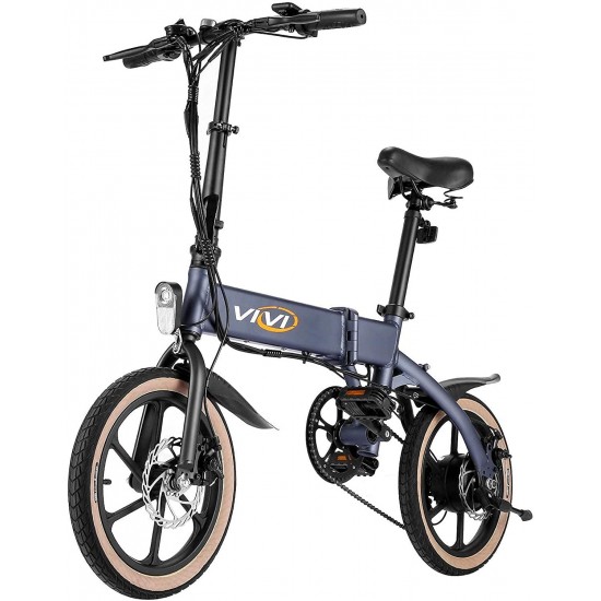 16″ Folding Electric Bike for Adults, 350W Motor Ebike, with 36V 10.4Ah Lithium-Ion Battery, 6-Speed Gears, Adults Electric Bicycle for Daily Cruises, Commutes