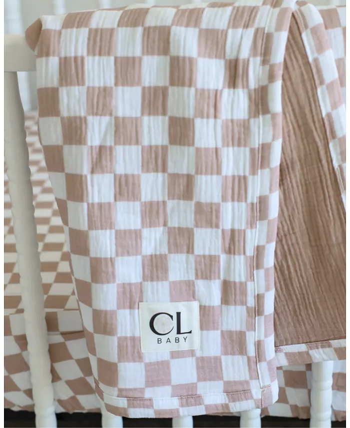 Charlie Lou Baby Baby Boys or Baby Girls Checkered Luxe Quilt