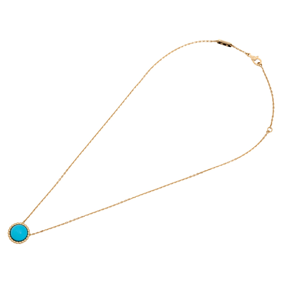 Van Cleef & Arpels Perlet Turquoise Necklace 18K Yellow Gold VCARPML800