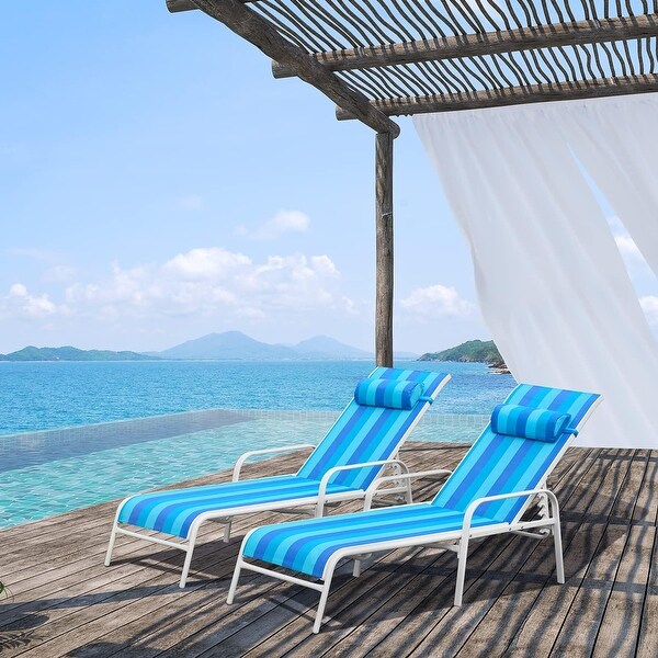 EROMMY Outdoor Patio Lounge Chair,Adjustable Recliner Outdoor Lounge Chairs,Multiple Colors Available