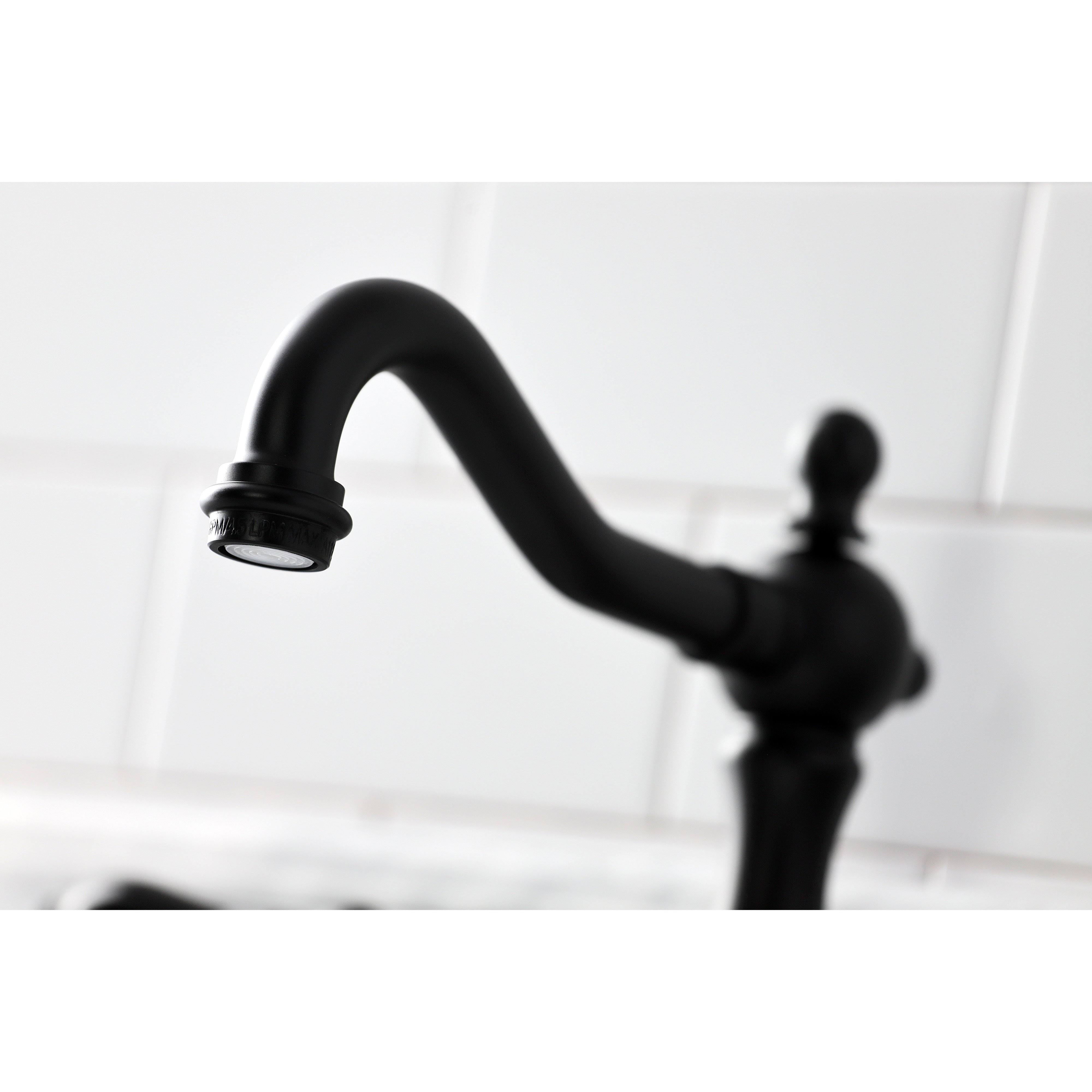 Kingston Brass KS1970PKL Duchess Widespread Bathroom Faucet with Brass Pop-Up Matte Black