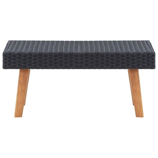 vidaXL Patio Coffee Table Poly Rattan Black