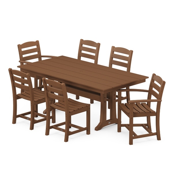 POLYWOOD La Casa Caf�� 7Piece Farmhouse Trestle Dining Set