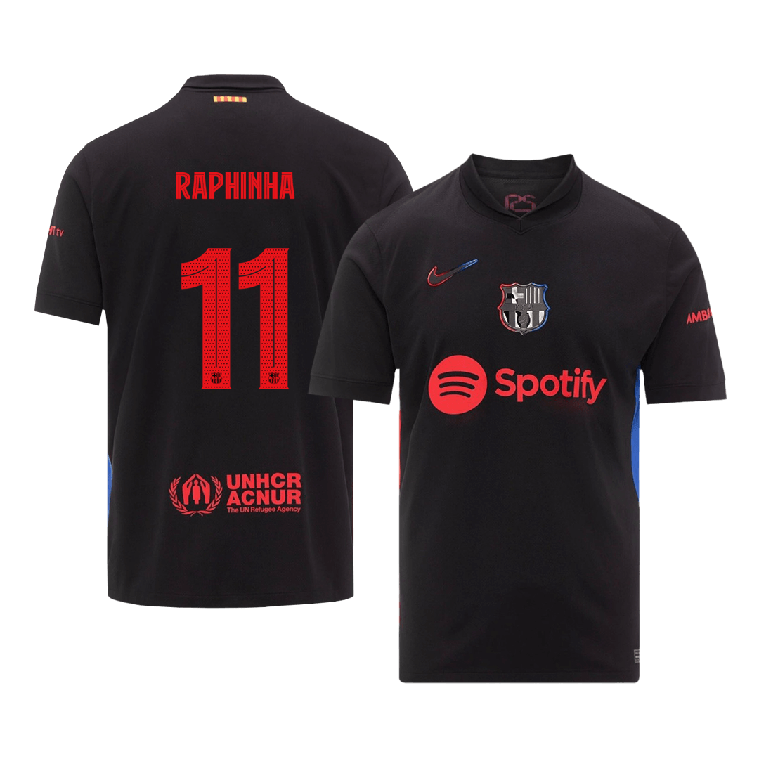RAPHINHA #11 Barcelona Away Soccer Jersey -UCL