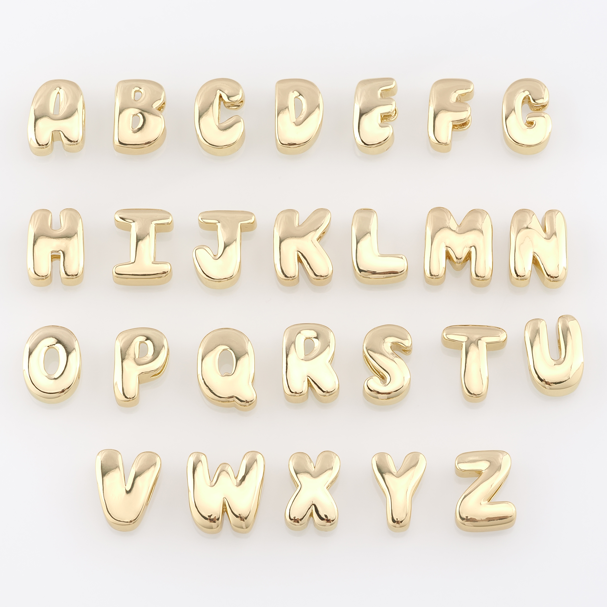 18K Gold Filled Initial Spacer Beads,Letter Spacer Beads,DIY Jewelry Making Supply
