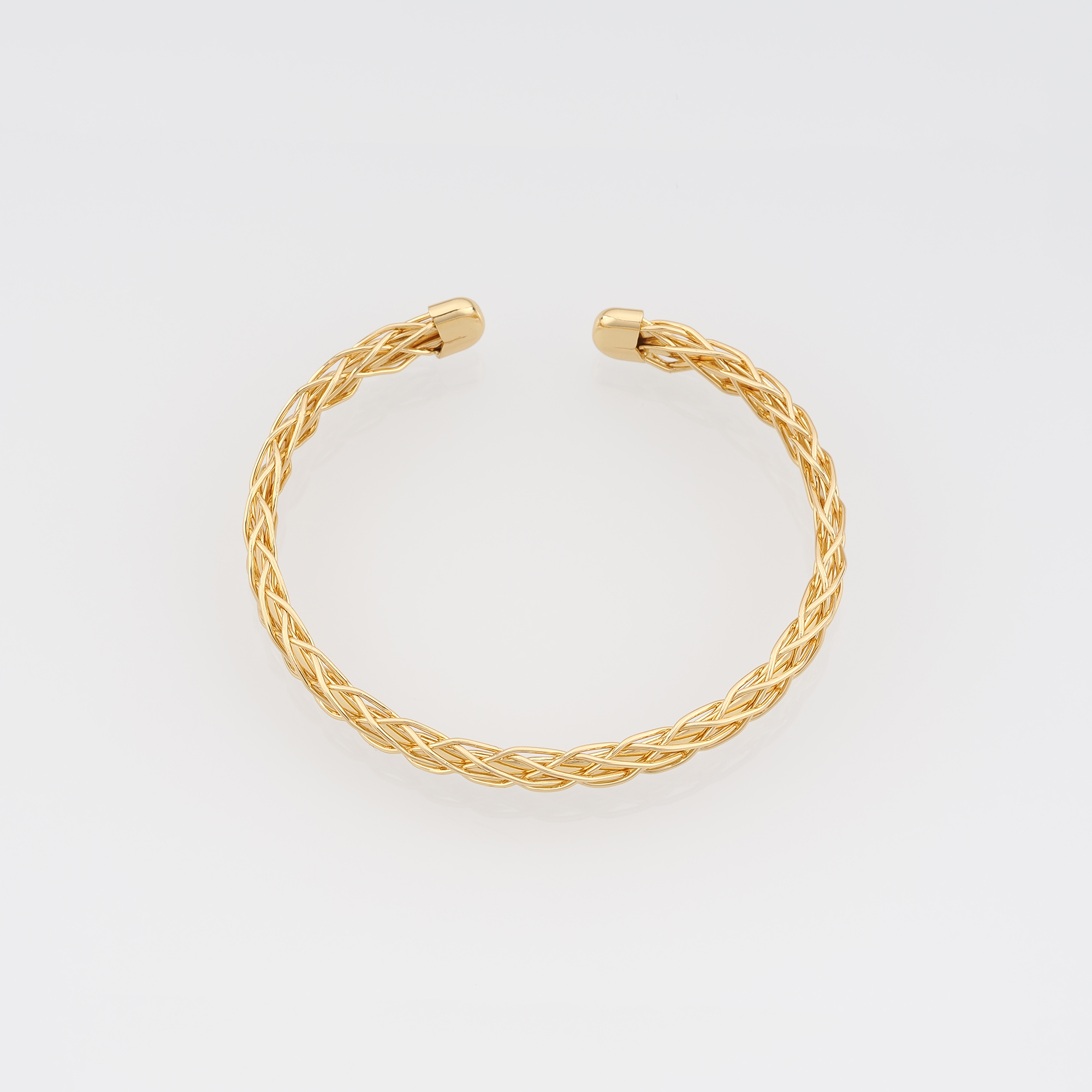 18K Gold Filled Braided Bangle,Gold Ball Bracelet,Dainty Bracelet,Minimalist Bracelet,Gift for Her
