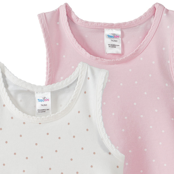Topomini 2 Baby Unterhemden mit Bio-Baumwolle