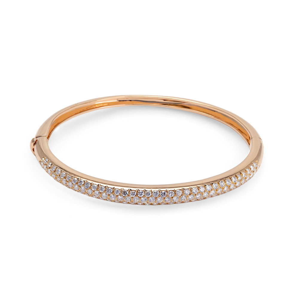 Van Cleef & Arpels Eve K18PG Pink Gold Bangle Bracelet Diamond
