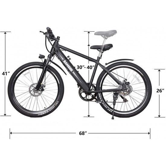 Electric Bicycle Mountain Electric Bike 6 Speed Gear with Battery LCD Display and Charger