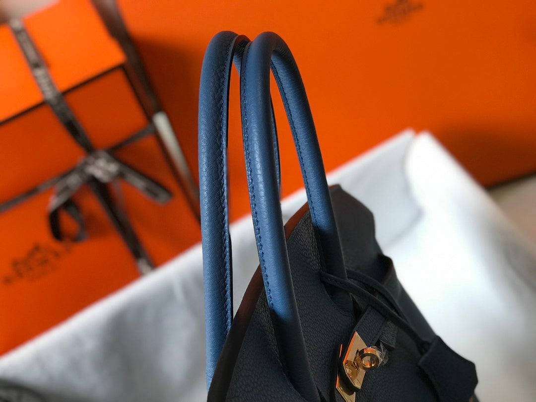 Hermes Birkin 35Cm Bag Azure Togo Gold Hardware