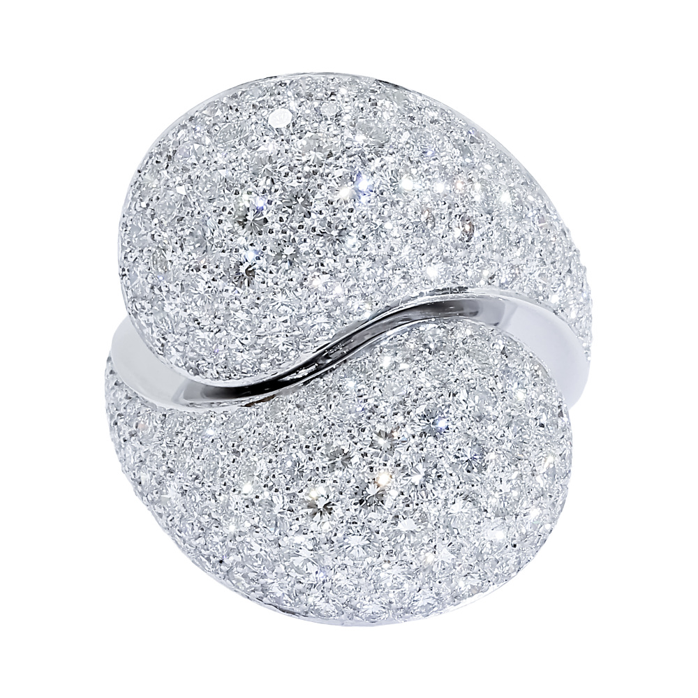 Cartier Yin Yang Ring 18K White Gold Diamond