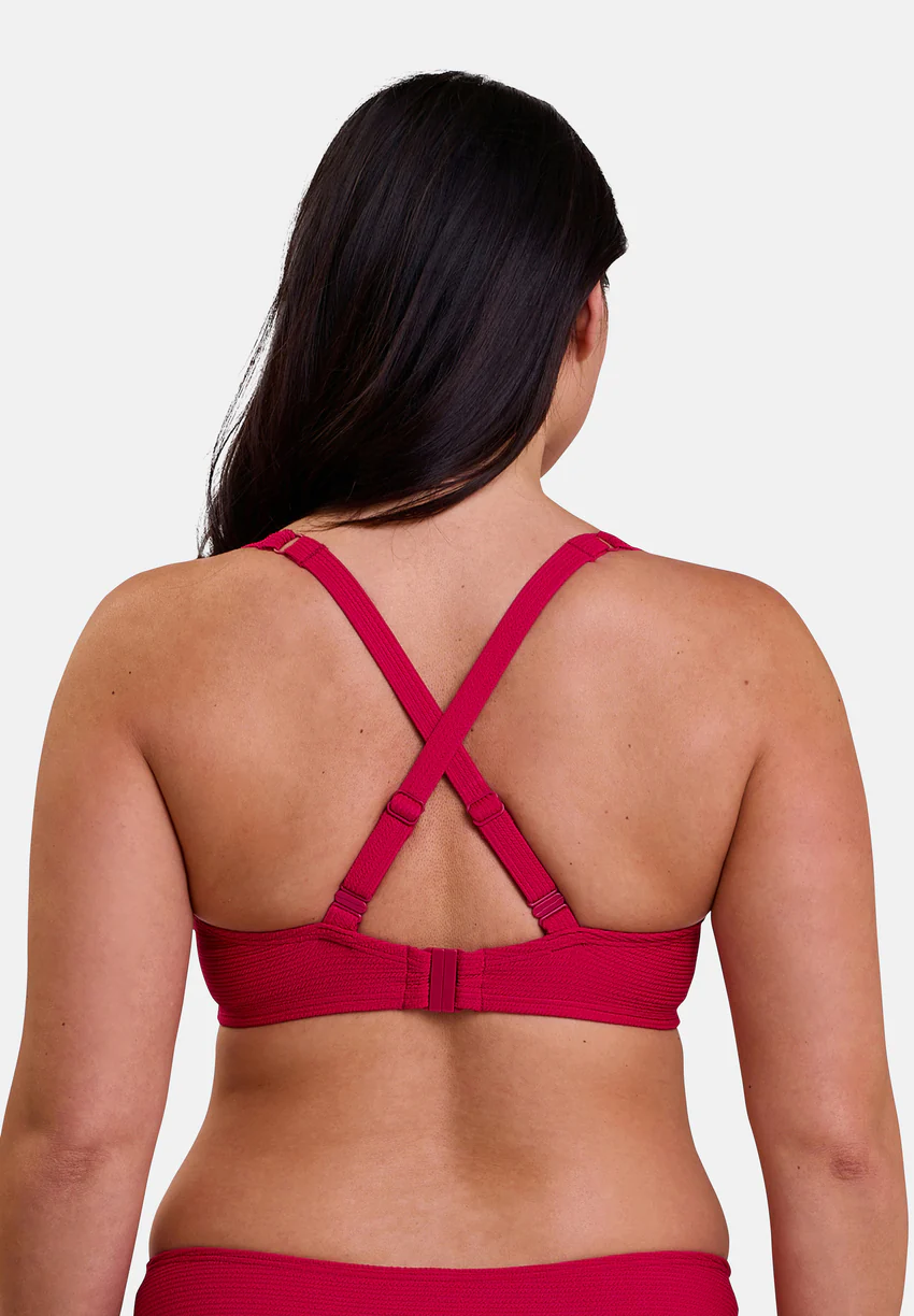 Haut de maillot de bain avec armatures Glamourous Textured Cerise