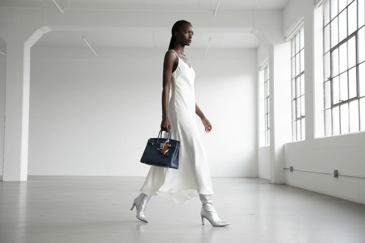Hermès Birkin 30 Officier Bleu Nuit and Vert Cypress Togo Palladium Hardware