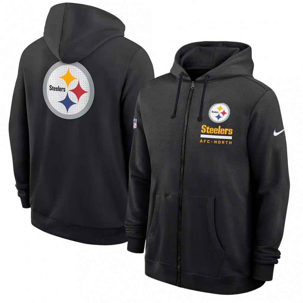 Men's Pittsburgh Steelers Utility Player Sideline NFL Full-Zip Hoodie