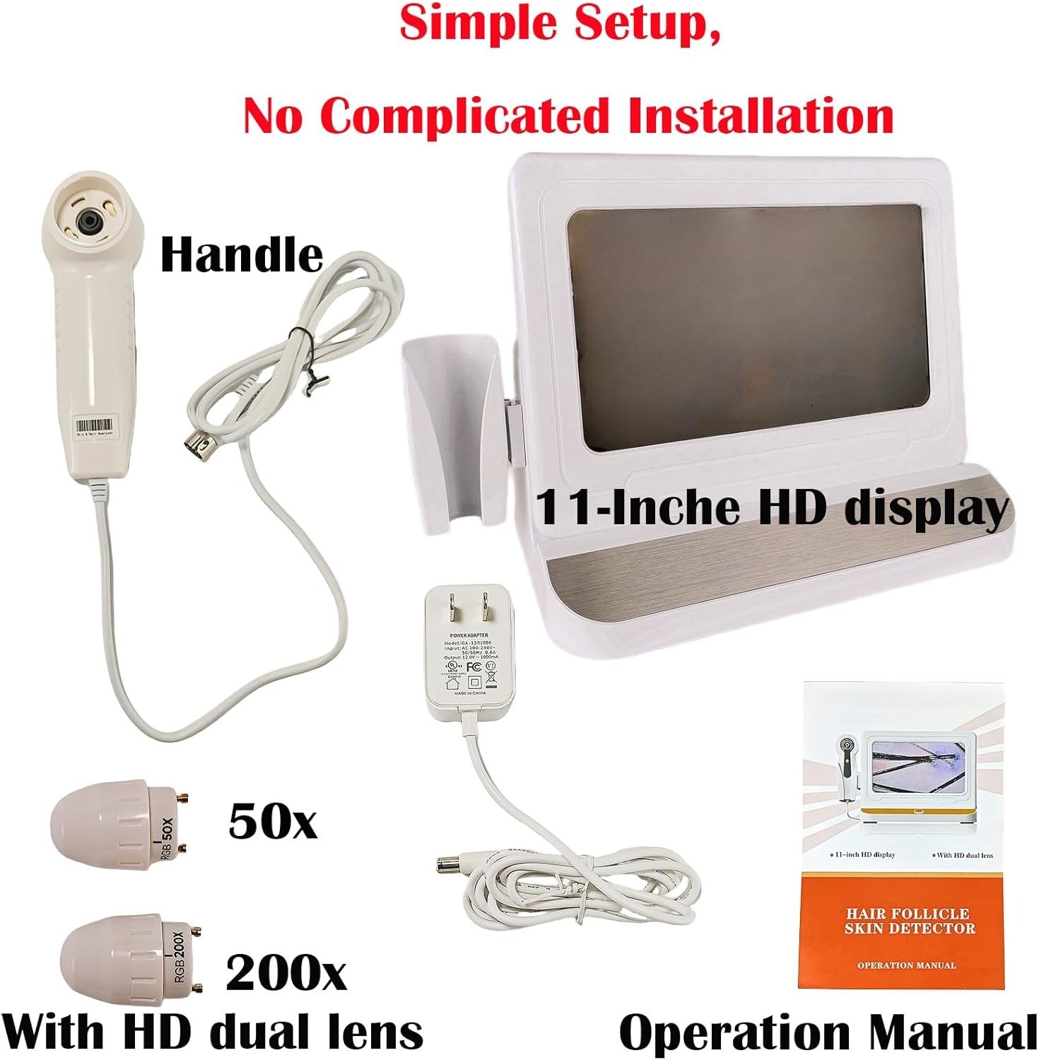 Professional Scalp Camera with 11-Inch HD Screen – High-Definition Hair & Scalp Analysis Device for Salons and Spas, Easy to Use, Ideal for Scalp Care & Client Consultations