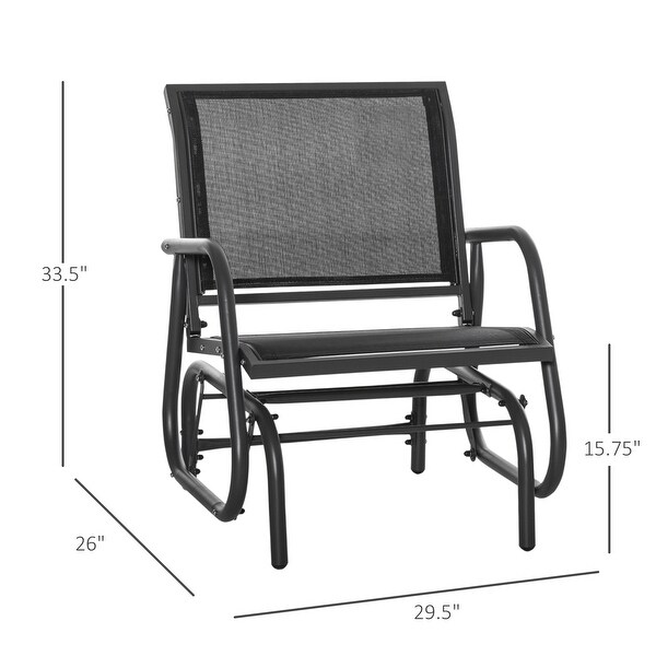 Outsunny Glider/Rocking Chair Set with Breathable Mesh Fabric,Curved Armrest