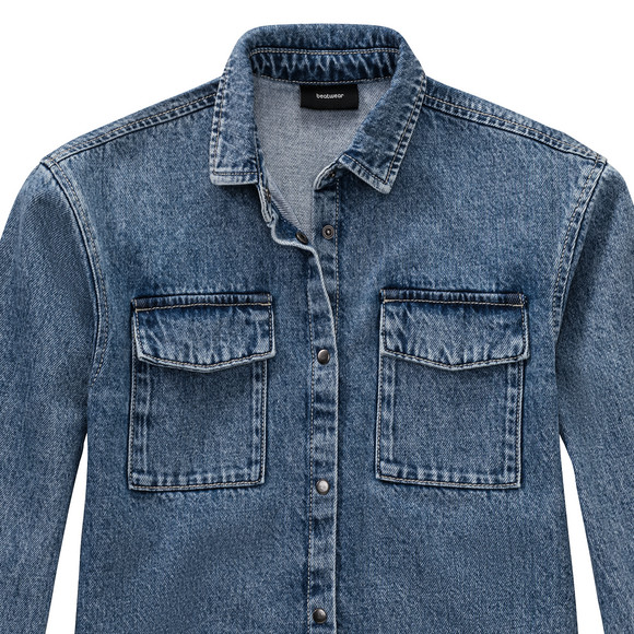 Beatwear Mädchen Jeans-Bluse mit Druckknöpfen