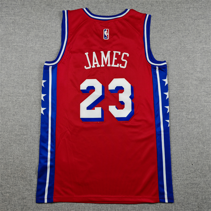 Men's Philadelphia 76ers LeBron James #23 Red Swingman Jersey - Statement Edition