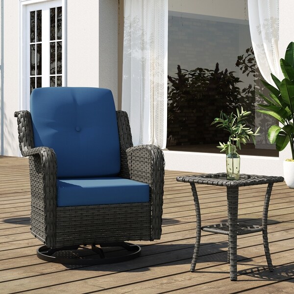 Outdoor Rattan Rocker Wicker Swivel Rocking Chair