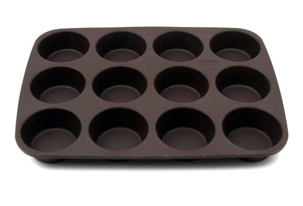 Lurch Germany Flexiform American Muffin Tray with 12 Molds, Brown