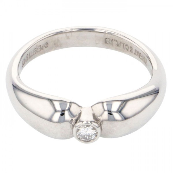 Tiffany & Co. Elsa Peretti Double Teardrop Ring Platinum Diamond