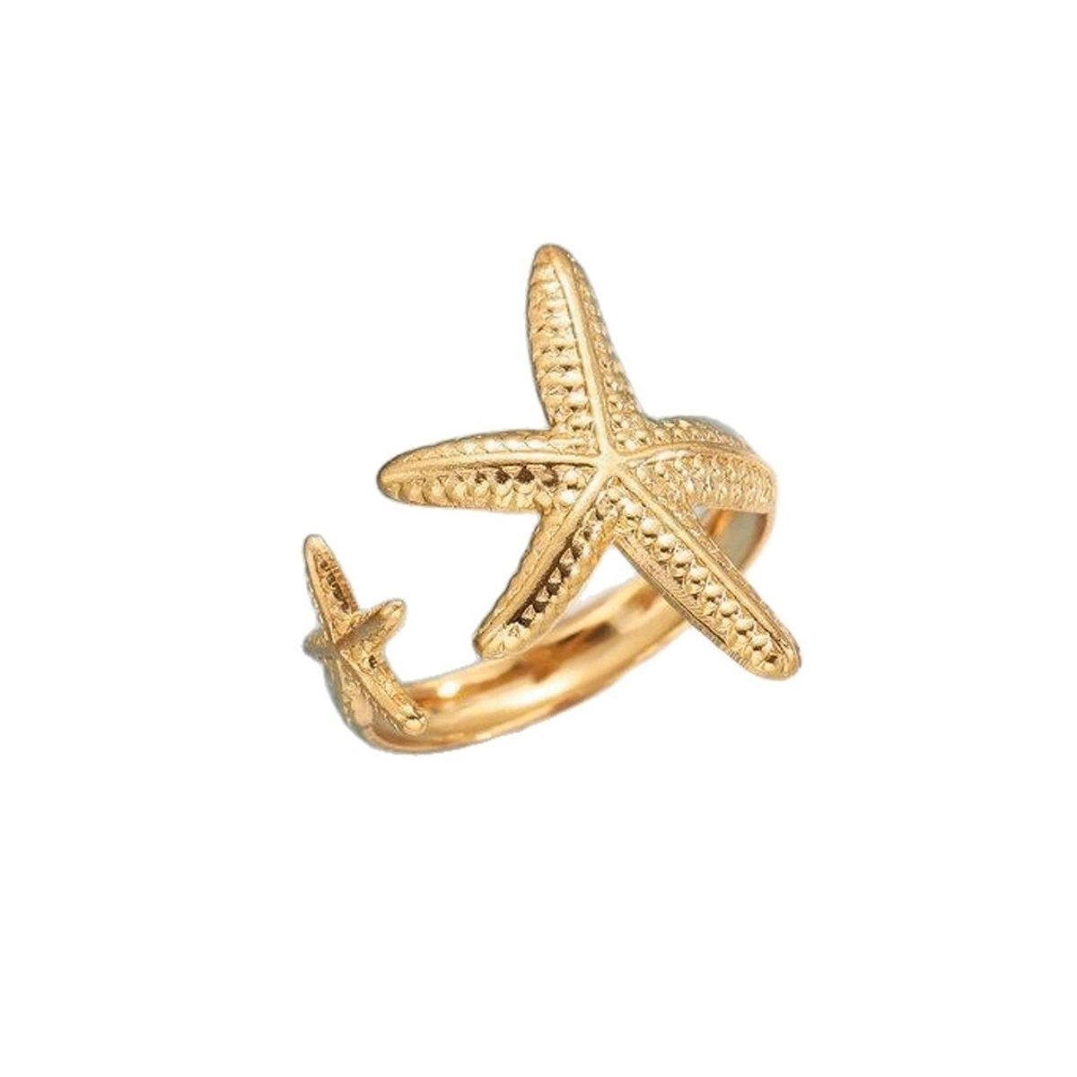 Gold Starfish Open Ring for Women