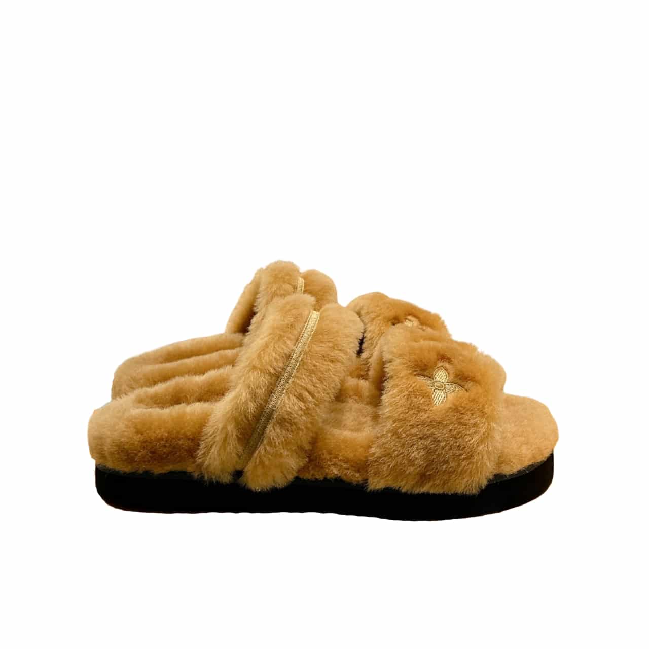 Louis Vuitton Lv Sunset Flat Comfort Mule Shearling Brown