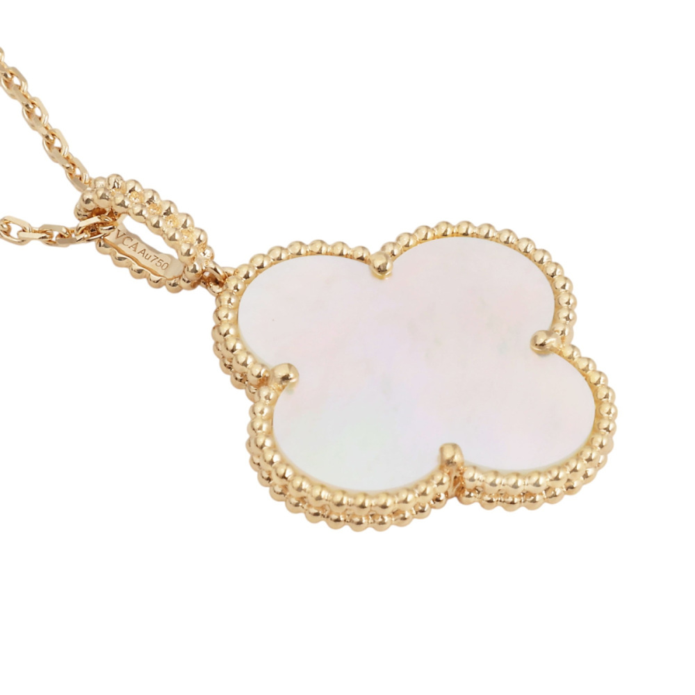 Van Cleef & Arpels Magic Alhambra Necklace 1 Motif 18K Yellow Gold Mother of Pearl VCARO49L00